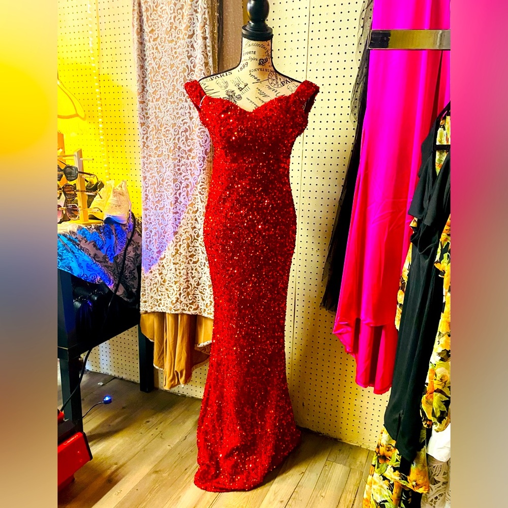 Red Sequin Dress